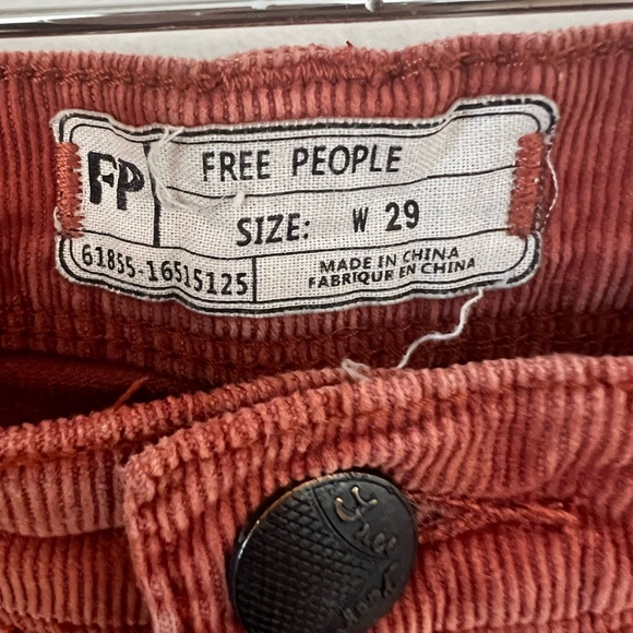 EUC Free People corduroys 29 cinnamon burnt orange spring transition 5 pocket - Picture 4 of 10